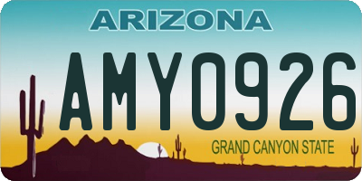 AZ license plate AMY0926