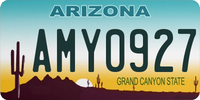 AZ license plate AMY0927