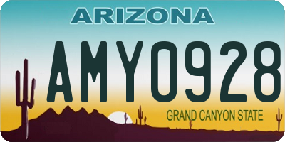 AZ license plate AMY0928