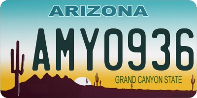 AZ license plate AMY0936