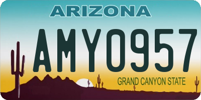 AZ license plate AMY0957