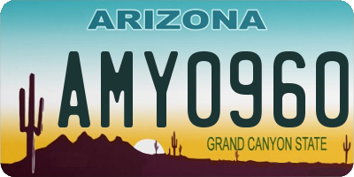 AZ license plate AMY0960