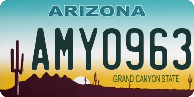 AZ license plate AMY0963