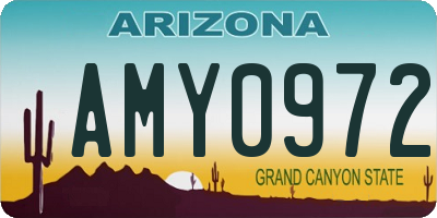 AZ license plate AMY0972