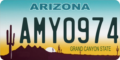 AZ license plate AMY0974
