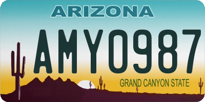 AZ license plate AMY0987