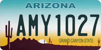 AZ license plate AMY1027