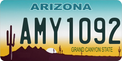AZ license plate AMY1092