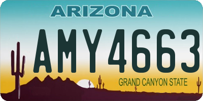 AZ license plate AMY4663