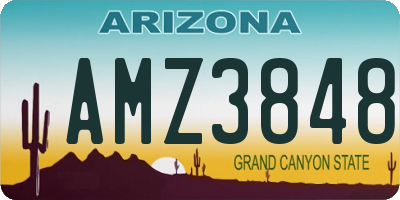 AZ license plate AMZ3848