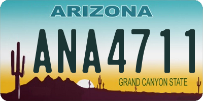 AZ license plate ANA4711