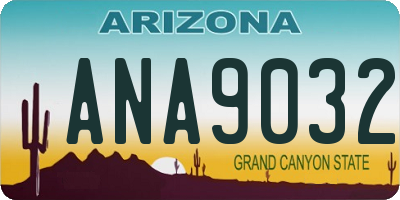 AZ license plate ANA9032