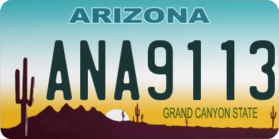 AZ license plate ANA9113