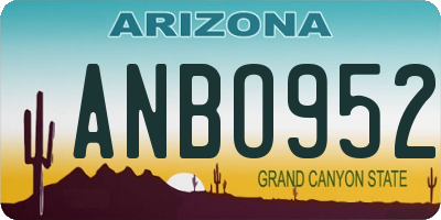 AZ license plate ANBO952