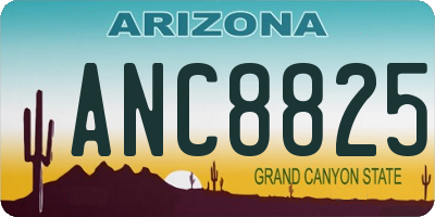 AZ license plate ANC8825