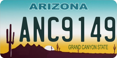 AZ license plate ANC9149