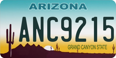 AZ license plate ANC9215