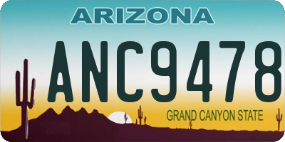 AZ license plate ANC9478