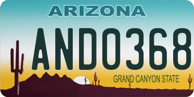 AZ license plate AND0368