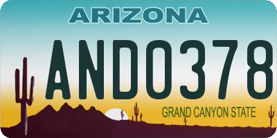 AZ license plate AND0378