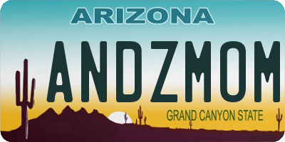 AZ license plate ANDZMOM