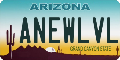 AZ license plate ANEWLVL
