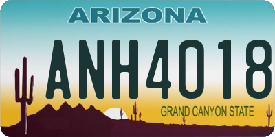 AZ license plate ANH4018