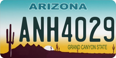 AZ license plate ANH4029