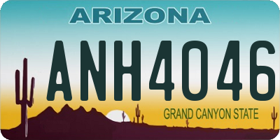 AZ license plate ANH4046