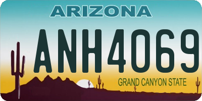 AZ license plate ANH4069