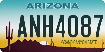 AZ license plate ANH4087