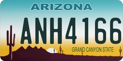 AZ license plate ANH4166