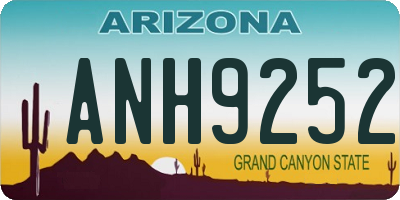AZ license plate ANH9252