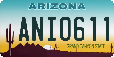 AZ license plate ANI0611