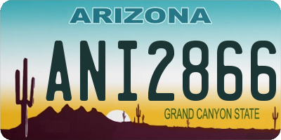 AZ license plate ANI2866