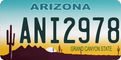AZ license plate ANI2978
