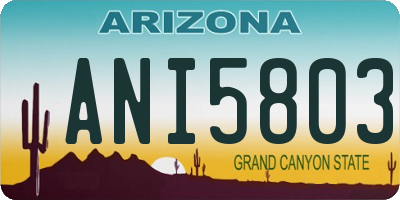 AZ license plate ANI5803