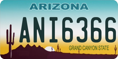 AZ license plate ANI6366