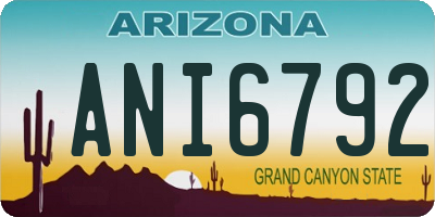 AZ license plate ANI6792