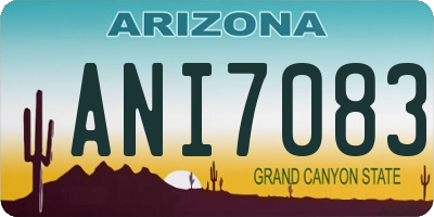 AZ license plate ANI7083