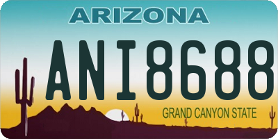 AZ license plate ANI8688