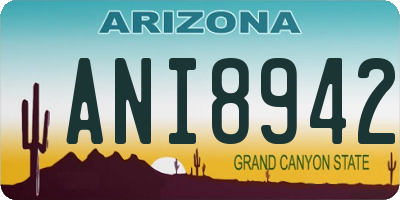 AZ license plate ANI8942