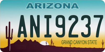 AZ license plate ANI9237