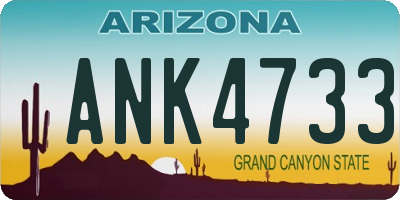 AZ license plate ANK4733