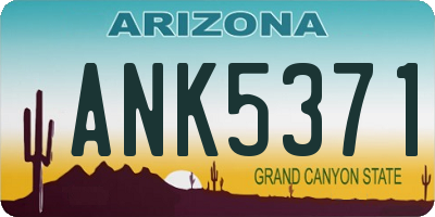 AZ license plate ANK5371