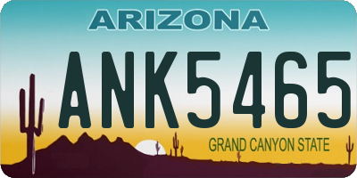 AZ license plate ANK5465