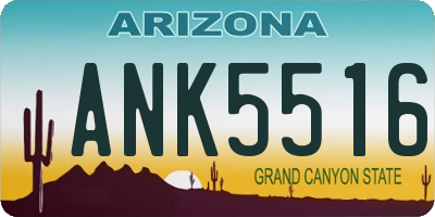 AZ license plate ANK5516