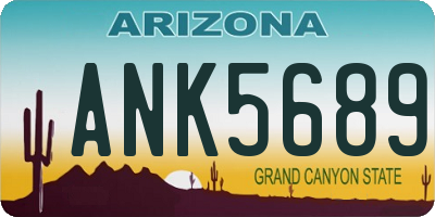 AZ license plate ANK5689