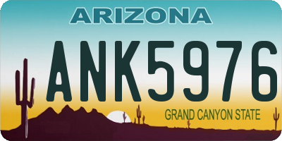 AZ license plate ANK5976