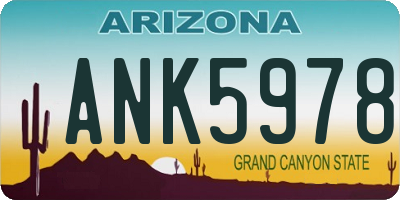 AZ license plate ANK5978